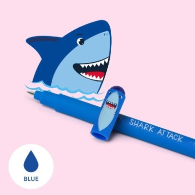 Legami, Penna Gel Cancellabile, Inchiostro Blu, Tema Shark