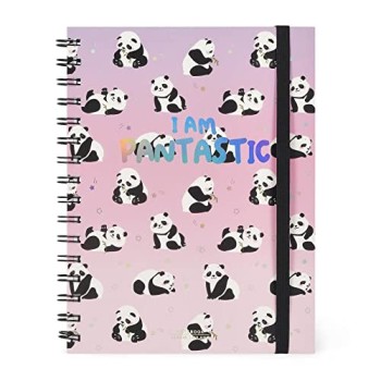 Legami, Quaderno Spiralato A Righe Large, A5, Tema Panda