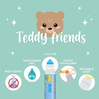 Legami, Set di 12 Pennarelli, Teddy Friends
