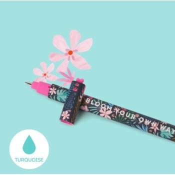 Legami, Penna Gel Cancellabile, Inchiostro Turchese, Tema Flora