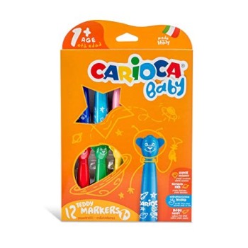 Carioca Baby Teddy Markers, Pennarelli per Bambini, 12 Pezzi