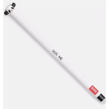 Legami, Penna Gel Cancellabile, Inchiostro Nero, Tema Panda tutto bianco