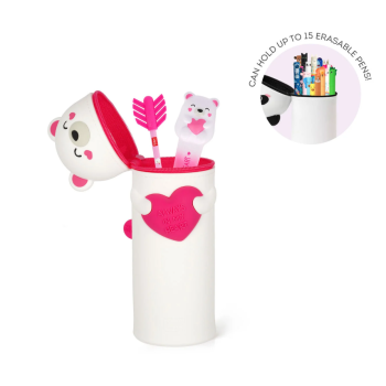 Astuccio 2 in 1 in Morbido Silicone - Kawaii, orso San Valentino