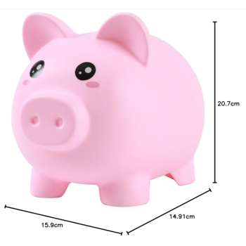 I-TOTAL® - Salvadanaio Portamonete in plastica (MAIALE ROSA)