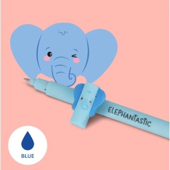 Legami, Penna Gel Cancellabile,Inchiostro Blu, Tema Elephant