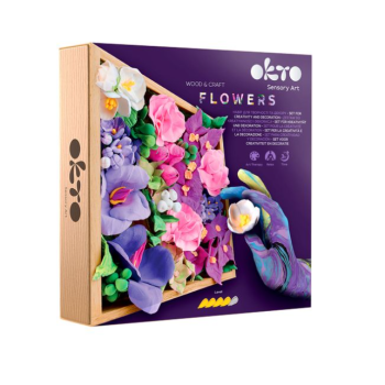 OKTO- Sensory Art Wood&Craft Flowers Romance- Fiori fai da te 21 x 21 cm