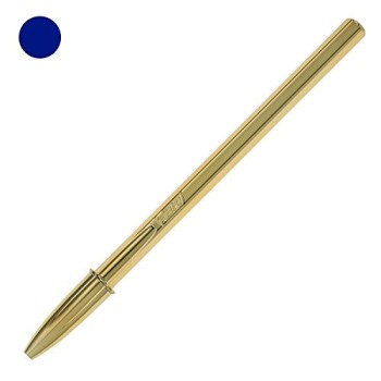 Bic, Penna Cristal Shine fusto Oro Blu