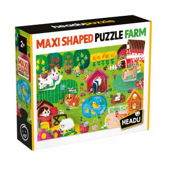Headu - Maxi Shaped Puzzle Farm ( 2/4 Anni)