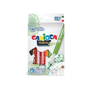 Carioca, marcatori per tessuto fabric fineliner 10 pz