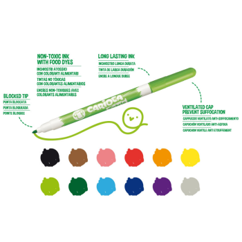 Carioca, marcatori per tessuto fabric fineliner 10 pz