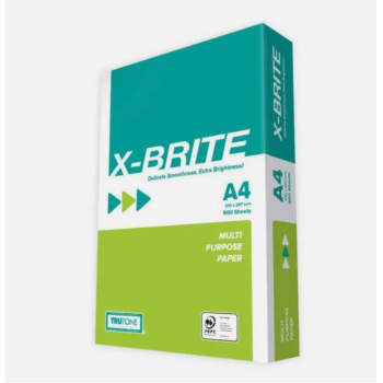 XBrite - Carta per ufficio, Formato A4, 75 gr, Confezione da 5 risme da 500 Fogli