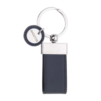 Bagutta - portachiavi fettuccia con logo tondo grigio (2233-07)