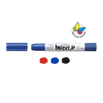 Carioca Mask Up Carnival, Truccabimbi Kit per Bambini e Bambine, 3 Colori e 2 Tutorial