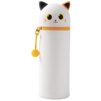 i-Total - Astuccio Silicone allungabile GATTO ARANCIONE (XL2483)