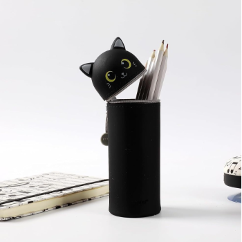 i-Total - Astuccio Silicone allungabile GATTO NERO (XL2482)