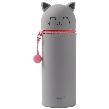 i-Total - Astuccio Silicone allungabile GATTO GRIGIO (XL2484)