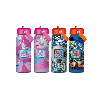 Seven - Borraccia Termica con Cannuccia SJ Gang 500ml - Temi assortiti