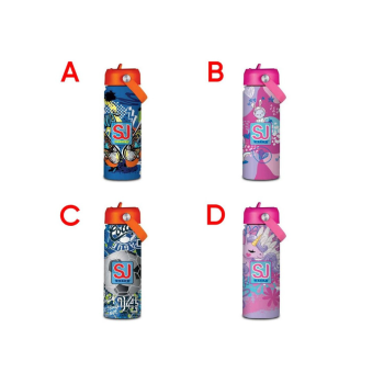 Seven - Borraccia Termica con Cannuccia SJ Gang 500ml - Temi assortiti