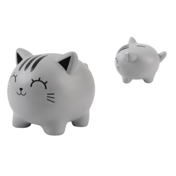 i-Total - Salvadanaio in plastica Gatto Grigio (XL2501)