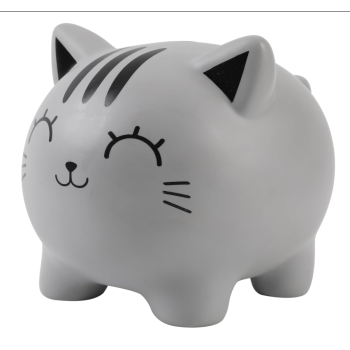 i-Total - Salvadanaio in plastica Gatto Grigio (XL2501)