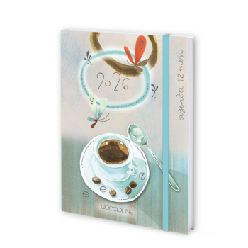 Akena - Goccioline Agenda Giornaliera GRIGIO/AZZURRO Tazzina di caffè (GO26AM-2)