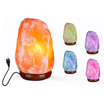 i-Total - Lampada di Sale Himalayano H 10CM con luce cambia colore (XL2317)