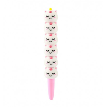 i-Total - Penna Blu Kawaii Girevole – Spinner con Animaletto Unicorno 3D in rilievo
