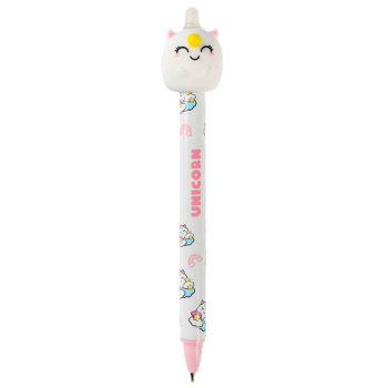 i-Total - Penna cancellabile a scatto con Unicorno 3D di colore blu (XL1839B)