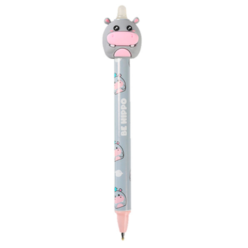 i-Total - Penna cancellabile a scatto con Hippo 3D di colore blu (XL1839J)