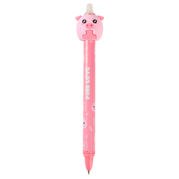 i-Total - Penna cancellabile a scatto con Piggy 3D di colore blu (XL1839Q)