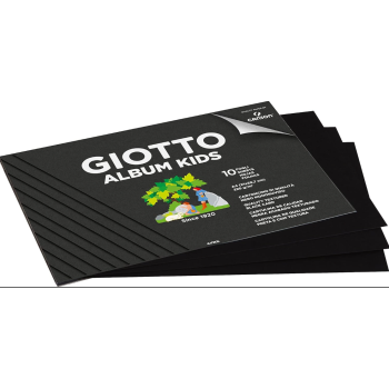 Giotto -  Album Kids da 10 fogli carta nera monoruvida, A4, 220g/m2 (F580600)