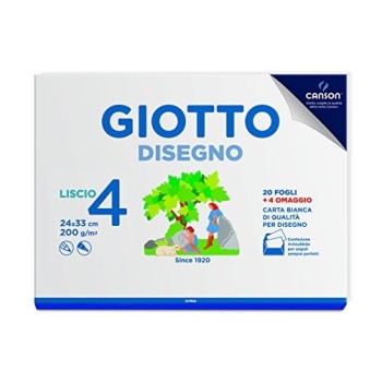 Giotto - Album Disegno 4 da 20 fogli carta bianca -224g/m - , 24x33 cm, LISCIO (F583300)