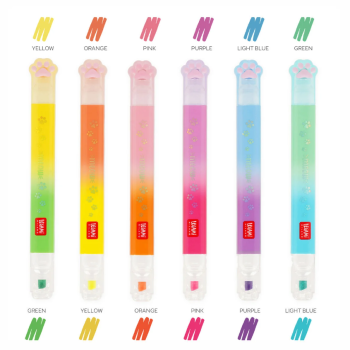 Legami - Set di 6 Evidenziatori Doppia Punta - Meow (MHL0002)