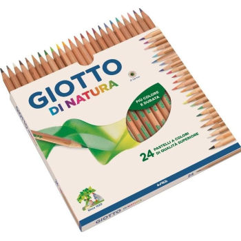 Giotto - Pastelli di Natura a 24 - Astuccio Da 24 Matite , 3.8 mm, Colori Intensi (F240700)