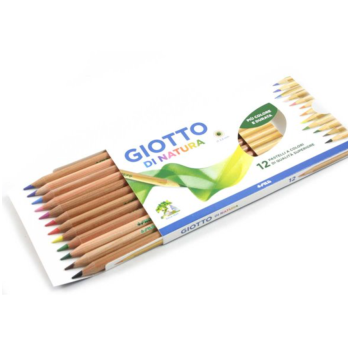 Giotto - Pastelli Di Natura Astuccio Da 12 Matite , 3.8 mm, Colori Intensi