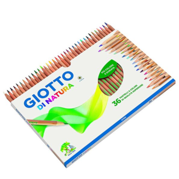 Giotto - Pastelli Di Natura Astuccio Da 36 Matite , 3.8 mm, Colori Intensi (F240800)
