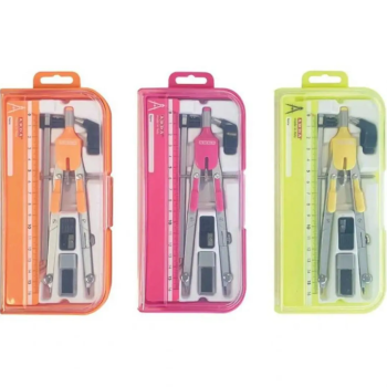 Arda - Set Balaustrone con Carta con Frizione e Prolunga e Righello - Colori Fluo Assortiti (CO2FLU)