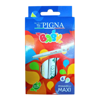 Pigna - Pennarelli Maxi Baby colorati confezione da 6