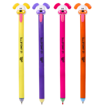 Olli - Penna Cancellabile Le Linguette Dog Inchiostro blu o rosso  - colori assortiti