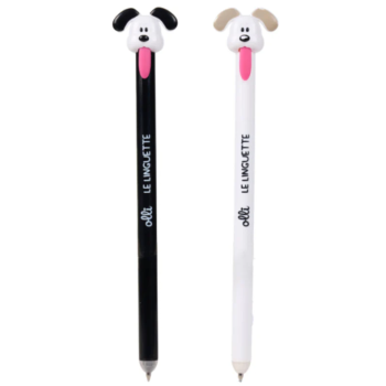 Olli - Penna Cancellabile Le Linguette Dog Inchiostro blu o rosso  - colori assortiti