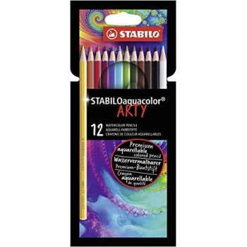 Stabilo - pastelli aquacolor astuccio in cartone ARTY da 12 colori ass. (1612/1-20)