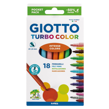 Giotto - Pennarelli Turbo Color 18  colori Punta Fine (F07340000)