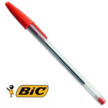 Bic - Penna a sfera Cristal Original Punta Media, 1 mm - Confezione 50 pz Rosso