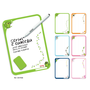 Arda - Lavagnetta cancellabile bifacciale Fancy - Scrivi & Cancella Assortito -18x25 cm - (3001FAN)