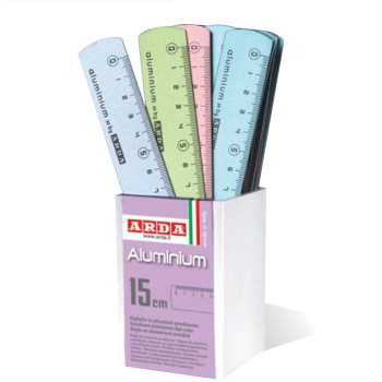 Arda - Righelli in alluminio 15 cm - colori assortiti - 17815COLBAR