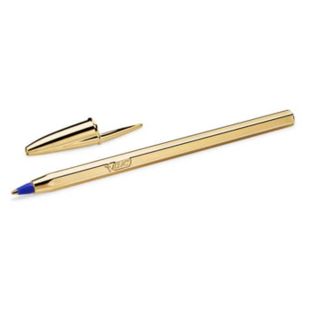 Bic - Penna a sfera Cristal Shine Oro 1 mm - Inchiostro Blu