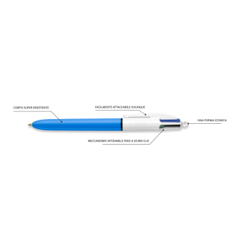 Bic 4 Colours , Penne Multicolore a Sfera, 12 pz