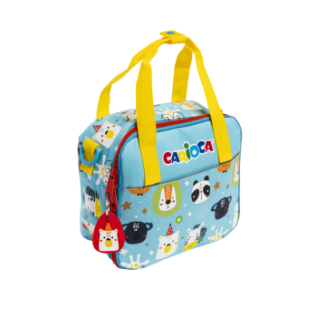Carioca - Borsa termica Porta Merenda Animal Boy Blu con stampa animalier e chiusura a zip