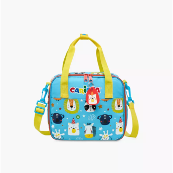Carioca - Borsa termica Porta Merenda Animal Boy Blu con stampa animalier e chiusura a zip