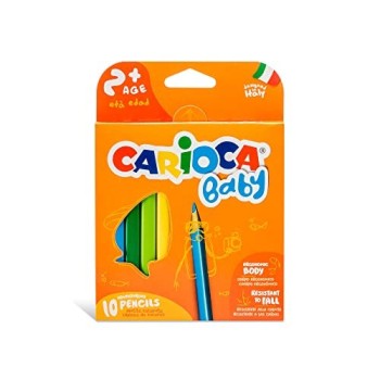 Carioca Baby Pencil Matite Triangolari Maxi in Resina Super Resistente alla Caduta, 10 pezzi